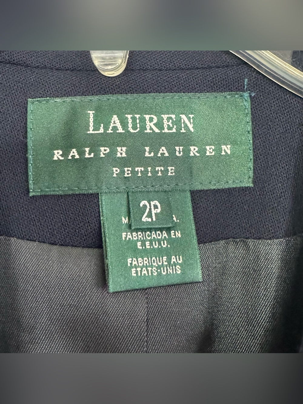 Vintage 90’s Lauren Ralph Lauren Navy 3D Crown Crest Wool Blazer Jacket Size 2P - Picture 9 of 13